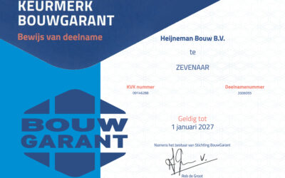 BouwGarant-keurmerk opnieuw behaald.